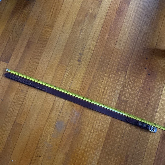 R.M. Williams Brown Cowhide Leather 1 1/4" Ranger Belt Australia Gold Buckle - Picture 6 of 9